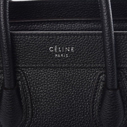 Celine Drummed Calfskin Nano Luggage Black 6 of 8