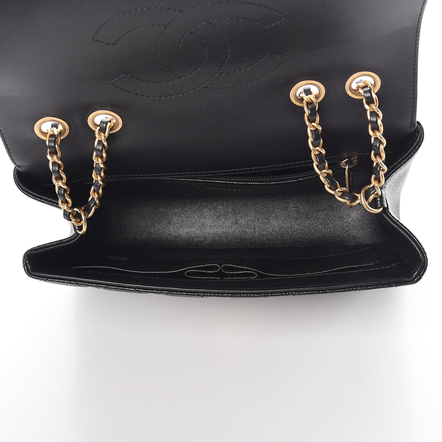 Caviar Quilted Small CC Filigree Flap Black