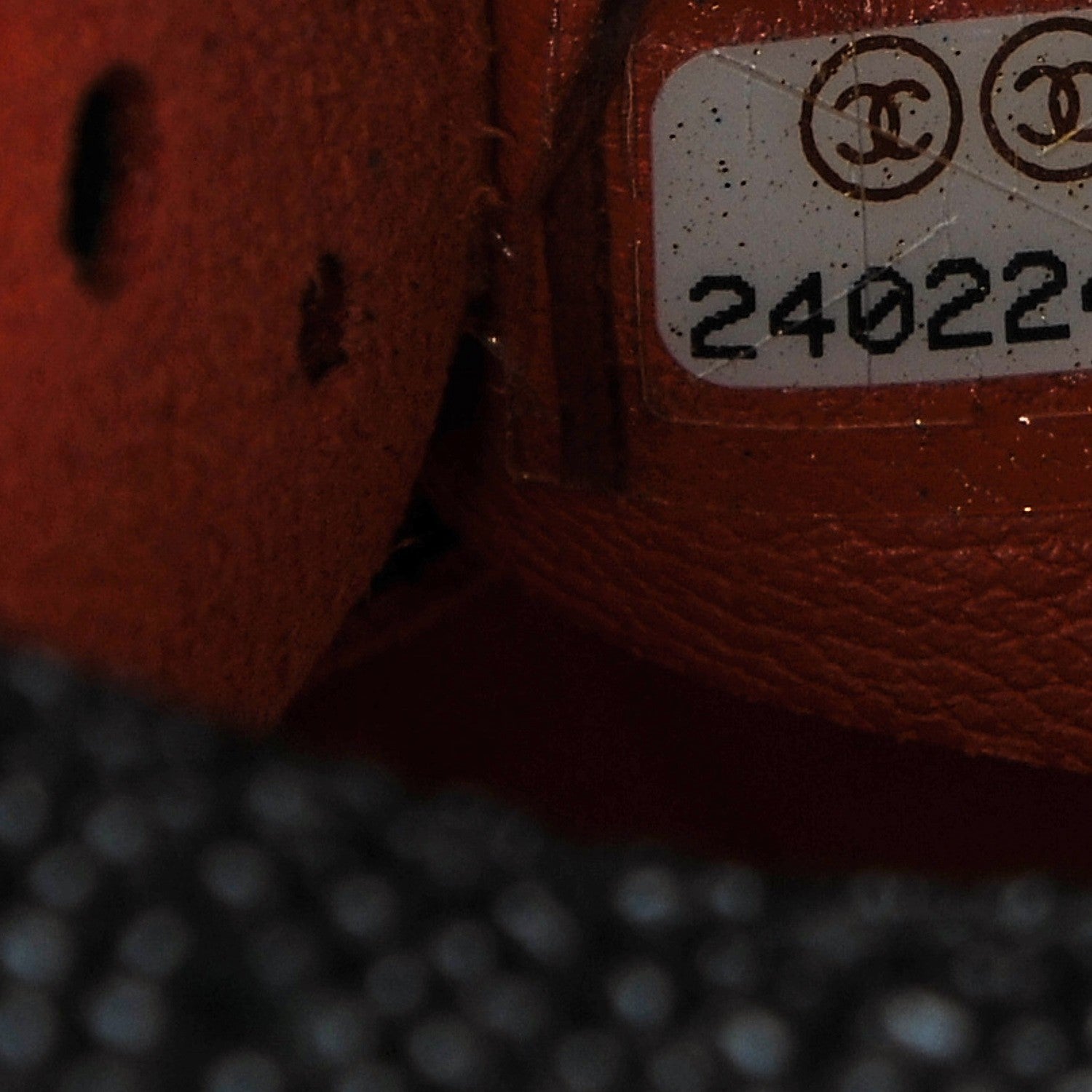 Chanel Caviar Perforated Drawstring CC Bag Black Orange 9 of 10