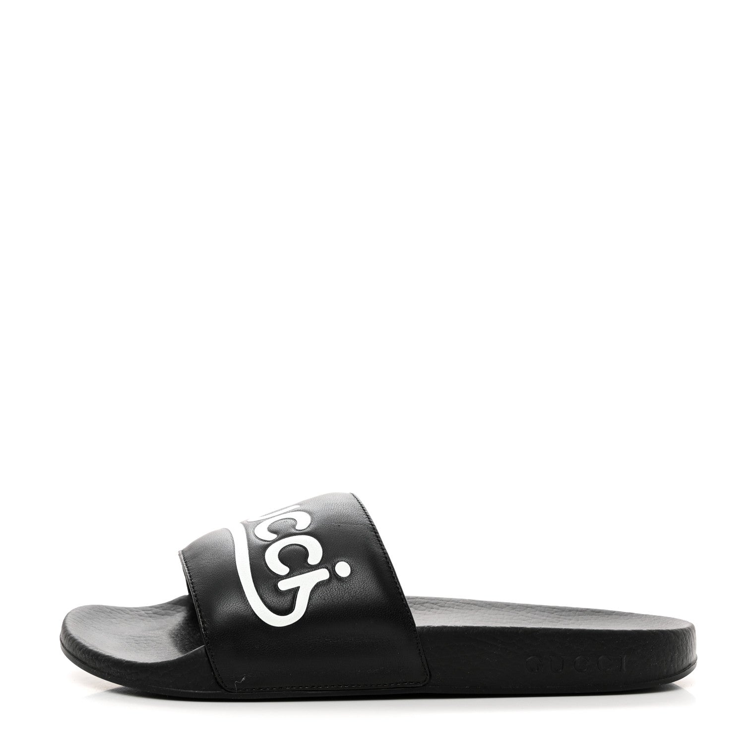 Gucci Nappa Cat Logo Womens Pursuit Slide Sandals 40 Black 1 of 10