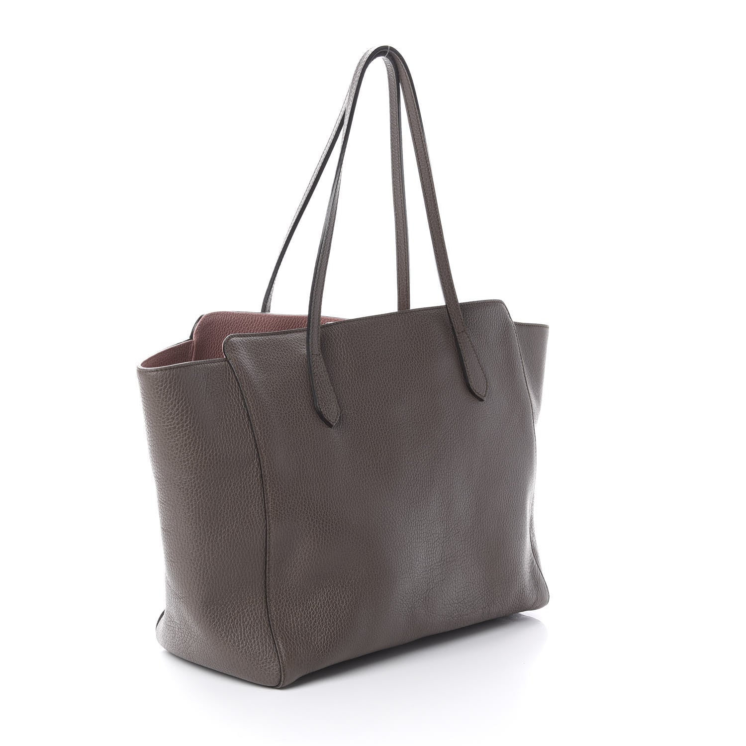 Gucci Dollar Calfskin Medium Swing Tote Grey Field Soft Pink 2 of 8