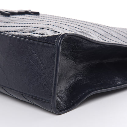 Saint Laurent Crinkled Calfskin Matelasse Monogram Niki Shoulder Bag Deep Marine 9 of 12