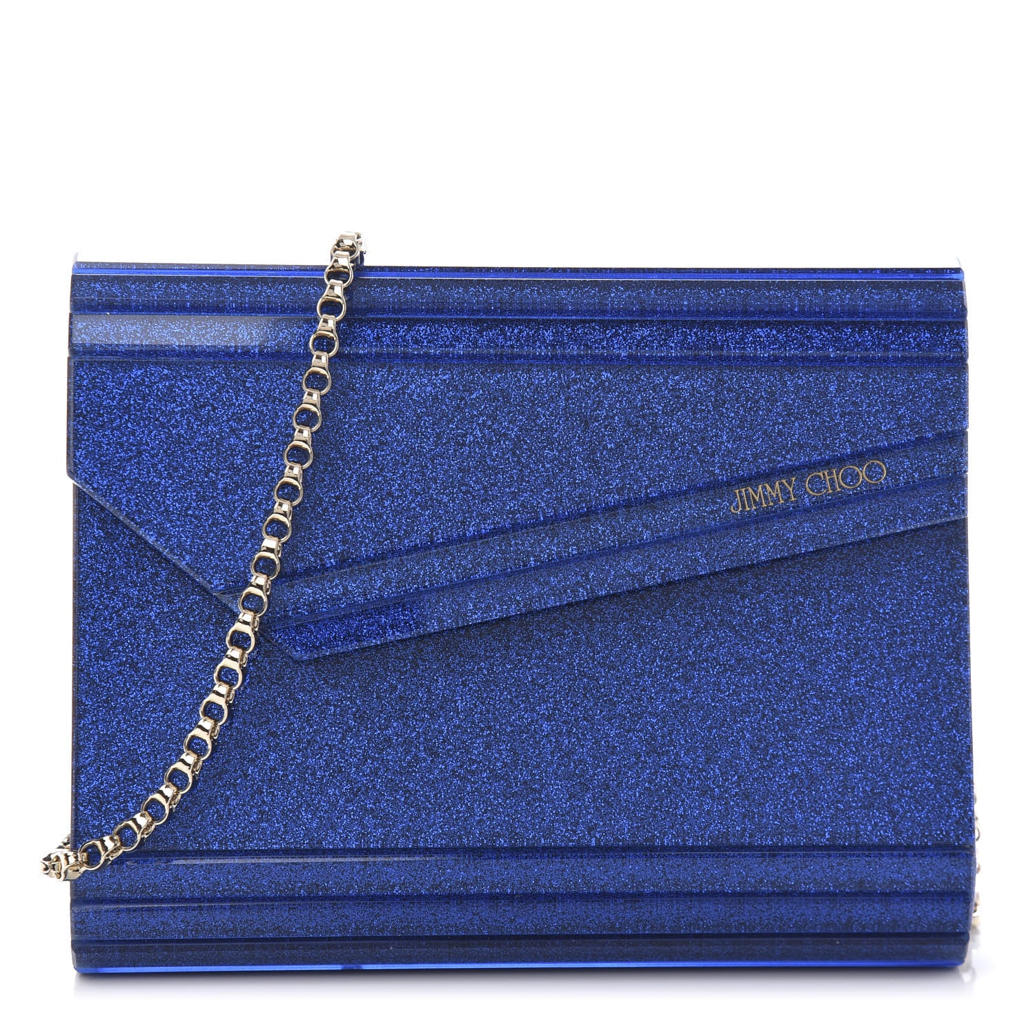 Jimmy Choo Acrylic Glitter Candy Clutch Blue 1 of 9