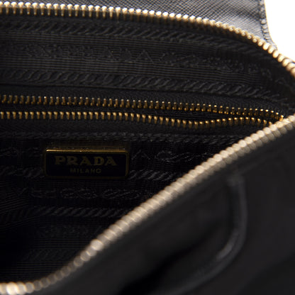 Prada Tessuto Nylon Saffiano Crossbody Bag Black 8 of 11