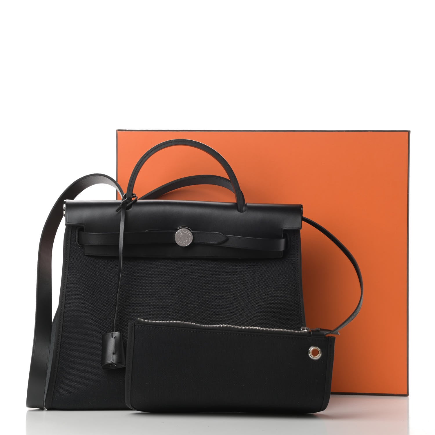 Hermes Military Toile Vache Hunter Herbag Zip PM 31 Black 12 of 12