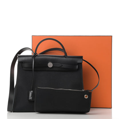 Hermes Military Toile Vache Hunter Herbag Zip PM 31 Black 12 of 12