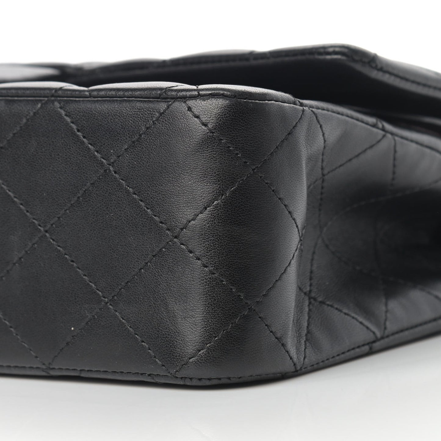 Lambskin Quilted Medium Double Flap Black