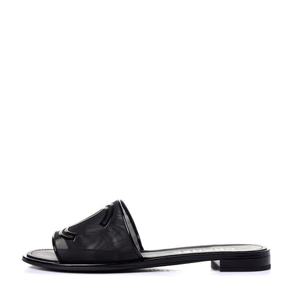 Chanel Mesh Patent Calfskin CC Mules 41 Black 1 of 8