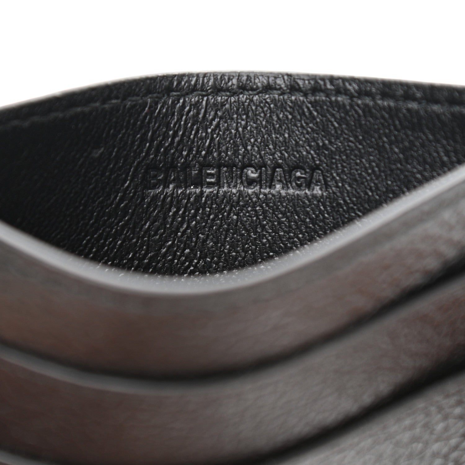 Balenciaga Grained Calfskin Logo Cash Card Holder Black White 6 of 7