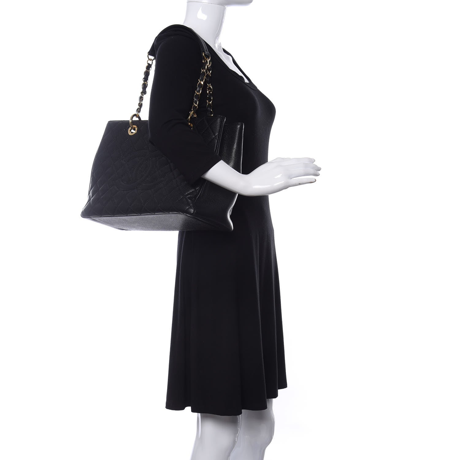 Chanel Caviar Quilted Grand Shopping Tote GST Black 2 of 10