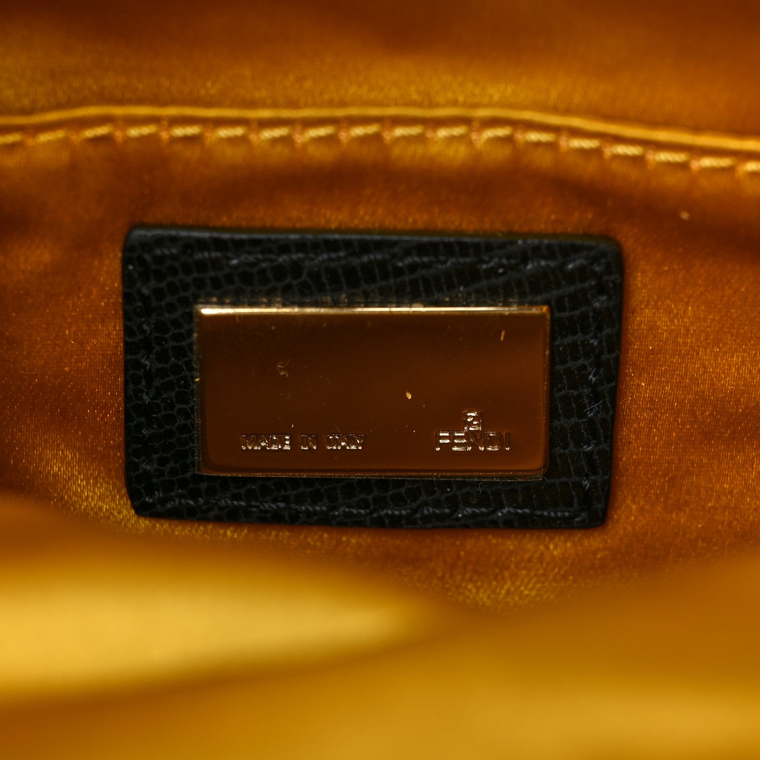 Fendi Satin Quilted Ruffle Borderline Clutch Black 6 of 6