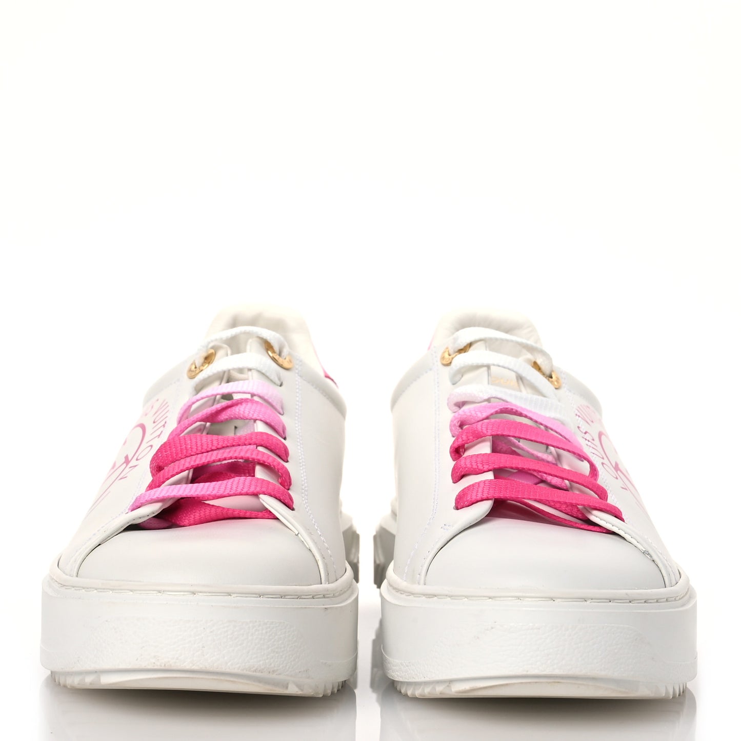 Monogram Time Out Sneakers 38 White Pink