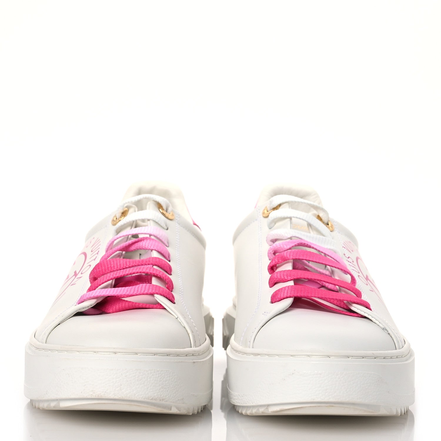 Louis Vuitton Monogram Time Out Sneakers 38 White Pink 2 of 13