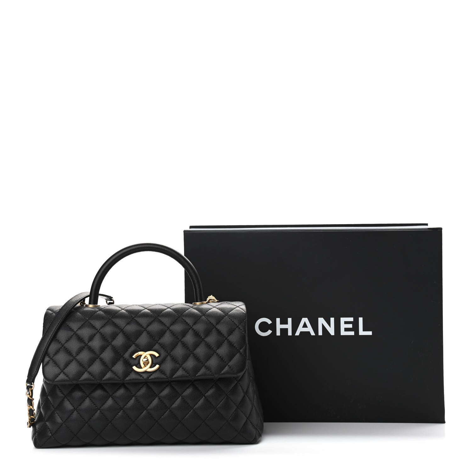 Chanel Caviar Quilted Medium Coco Handle Flap Black 11 of 11