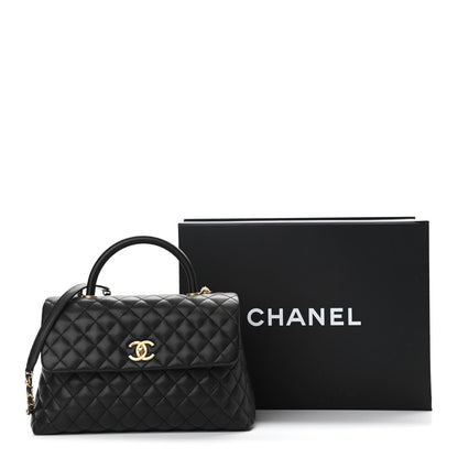Chanel Caviar Quilted Medium Coco Handle Flap Black 11 of 11