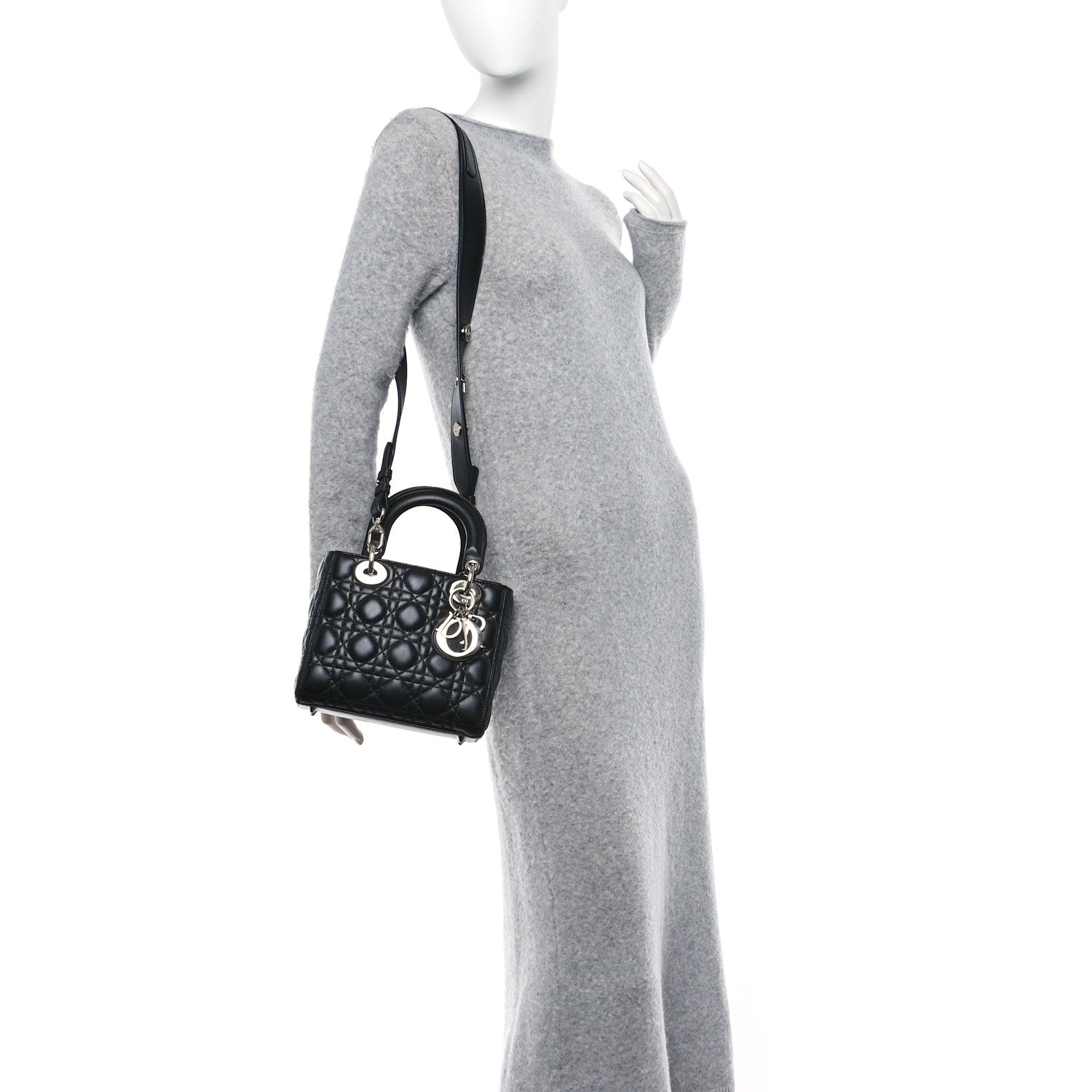 Christian Dior Lambskin Cannage Small Lucky Badges My Lady Dior Black 2 of 11
