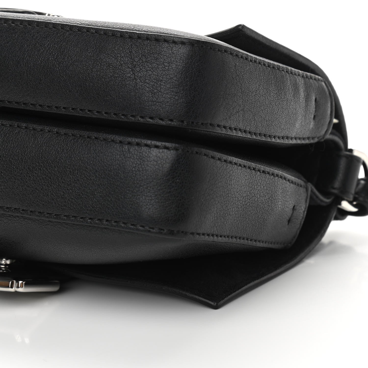 Fendi Vitello Dolce Elaphe Monster Eyes Micro Double Baguette Black Naturale 10 of 11