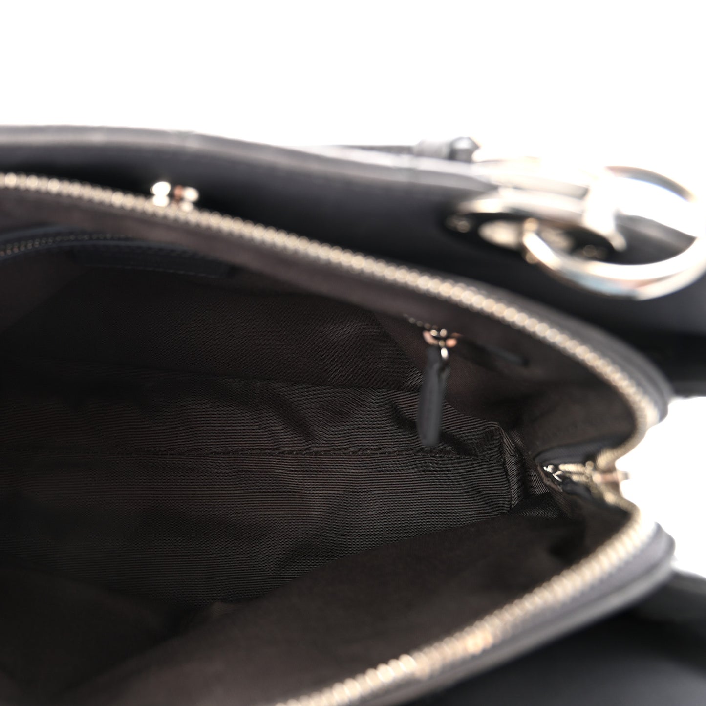 Lambskin Cannage Small Dior Soft Zipped Shopping Tote Grey