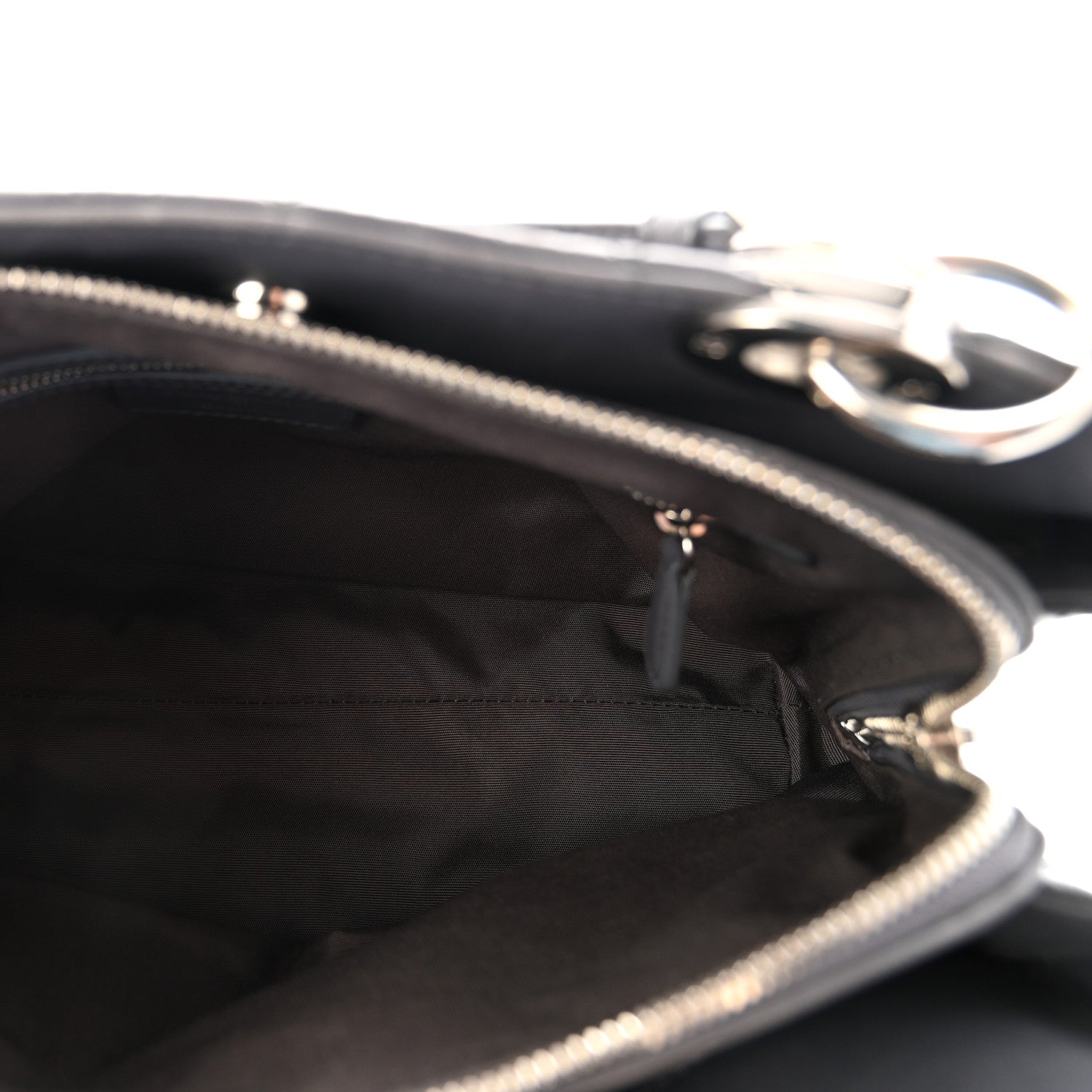 Christian Dior Lambskin Cannage Small Dior Soft Zipped Shopping Tote Grey 5 of 10