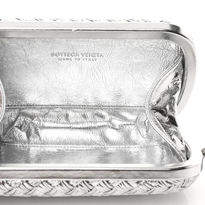 Bottega Veneta Metallic Calfskin Intrecciato Knot On Strap Silver 6 of 10