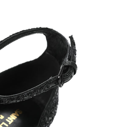Saint Laurent Glitter Opyum Sandals 36.5 Black 12 of 13