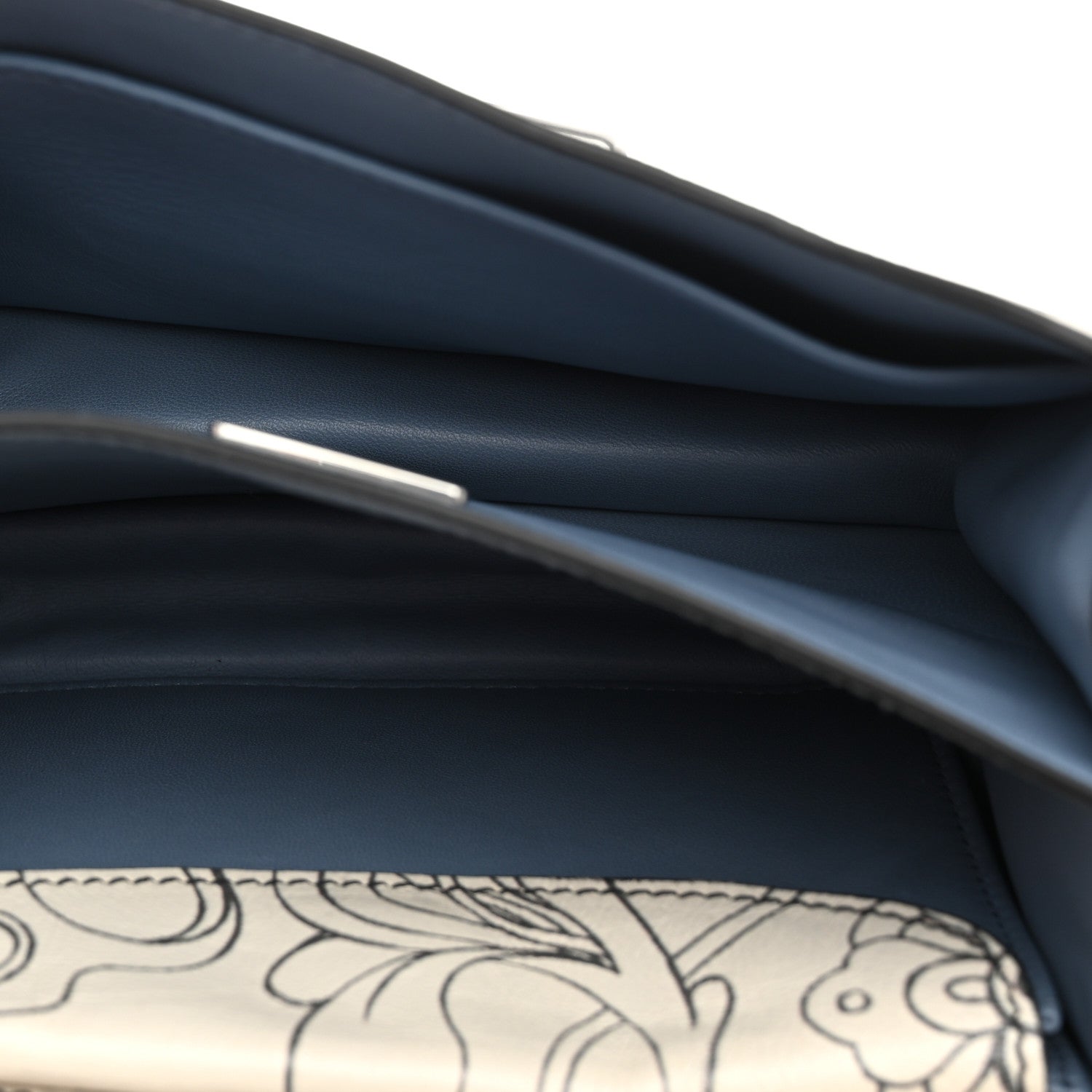 Prada X JAMES JEAN Glace Calfskin Rabbit Print Cahier Bag Opaline