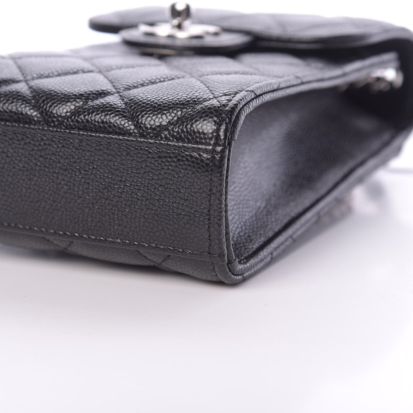 Caviar Quilted Classic Phone Holder Black