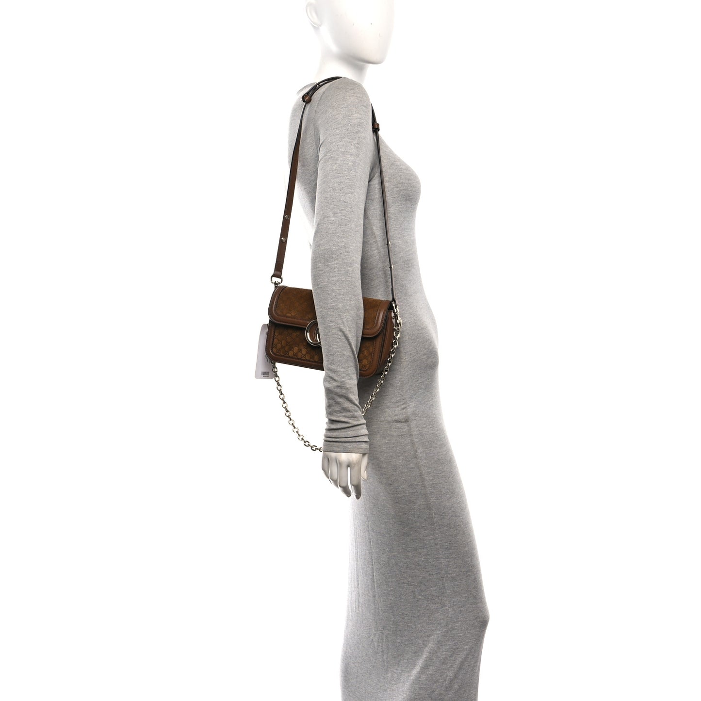 Suede Microguccissima Go Small Shoulder Bag Brown
