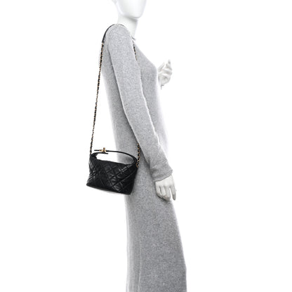 Chanel Lambskin Quilted Small Perfect Meeting Hobo Black 2 of 10