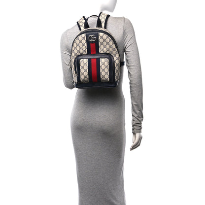 Gucci GG Supreme Monogram Textured Dollar Calfskin Web Small Ophidia Day Backpack Beige Blue Black 2 of 10