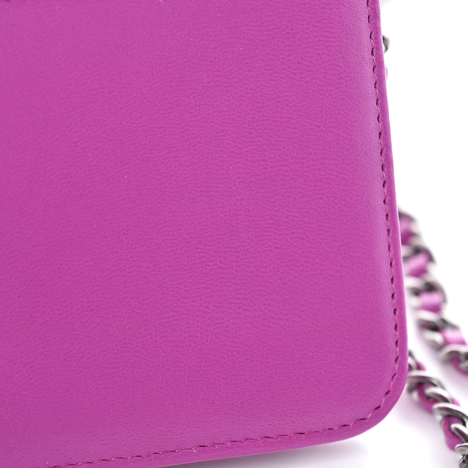 Chanel Lambskin Quilted Coco Boy Wallet On Chain WOC Fuchsia 10 of 11