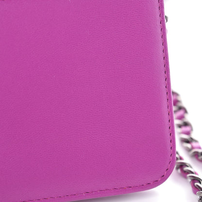 Chanel Lambskin Quilted Coco Boy Wallet On Chain WOC Fuchsia 10 of 11