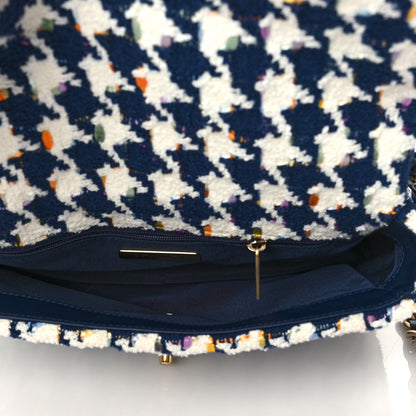 Chanel Tweed Quilted Medium Chanel 19 Flap Ecru Navy Blue Multicolor 5 of 10
