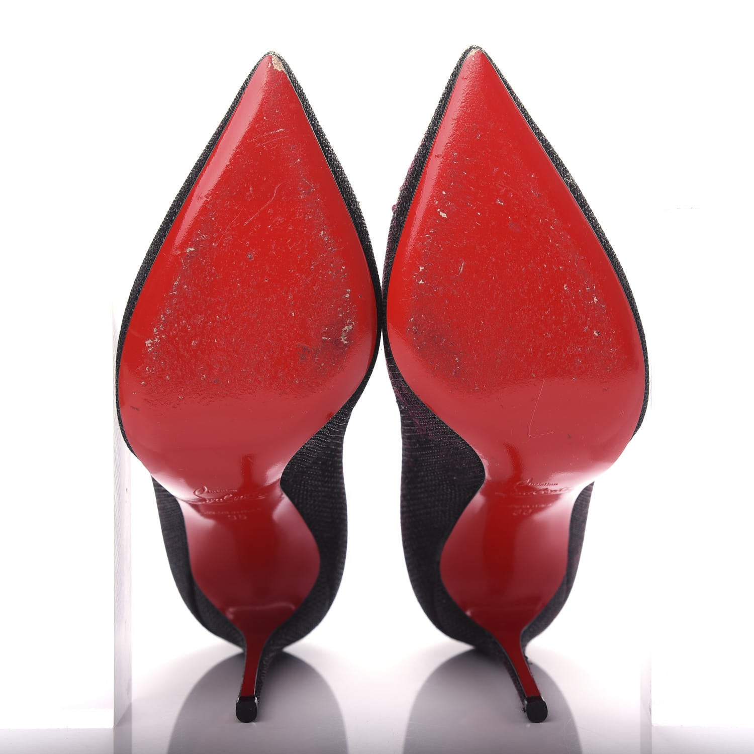 Christian Louboutin Glitter Tisse Veau Velours Coralta Mia 100 Pumps 36 Version Black 5 of 9