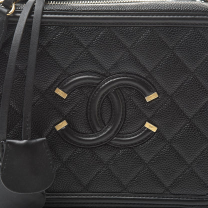 Chanel Caviar Quilted Medium CC Filigree Vanity Case Black 8 of 12