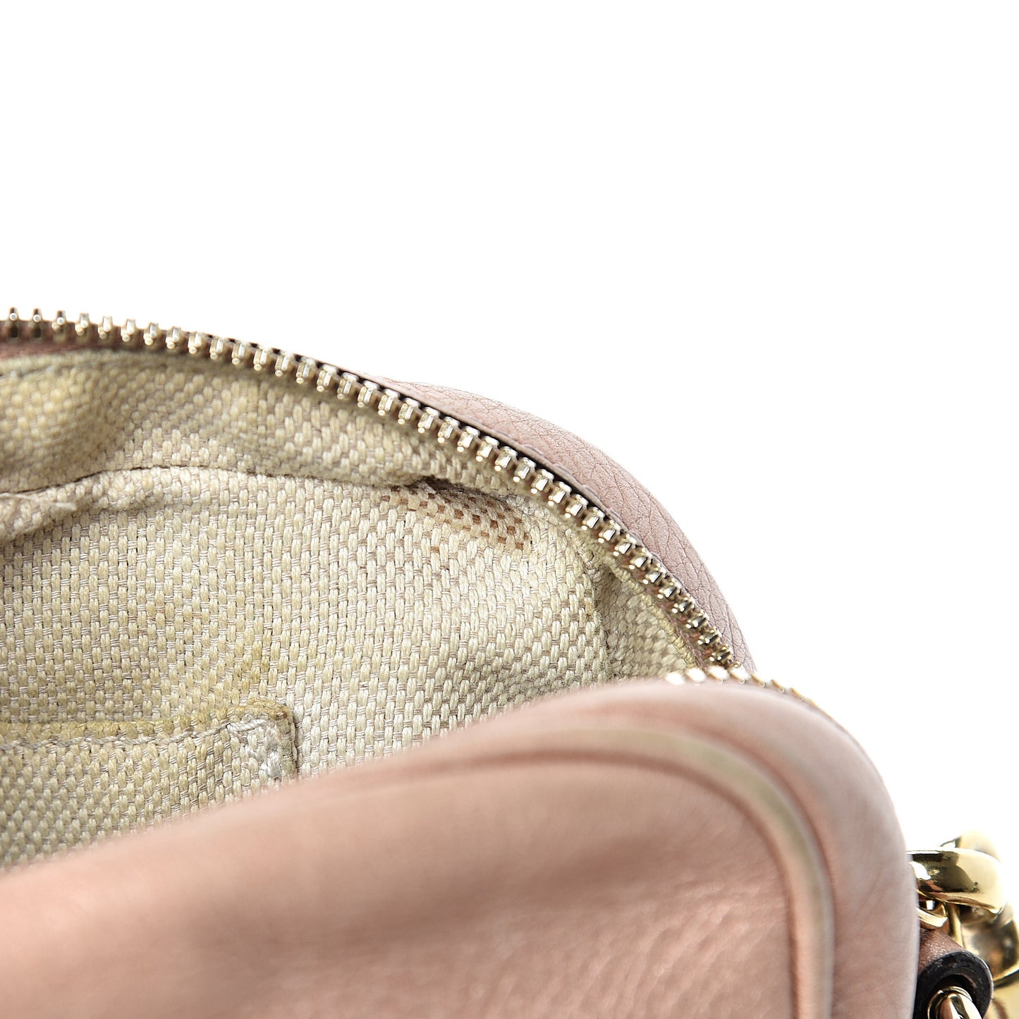 Metallic Pebbled Calfskin Small Soho Disco Bag Pink