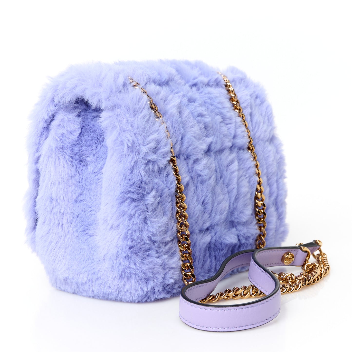 Faux Fur Quilted Virtus Shoulder Bag Orchid