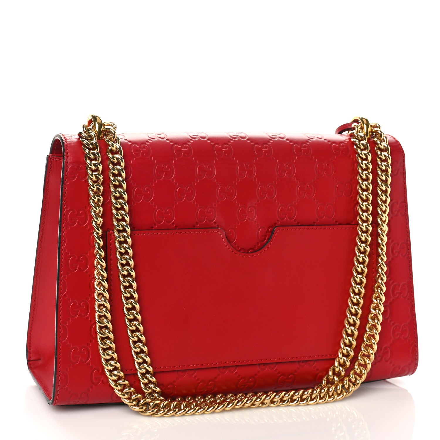 Gucci Guccissima Medium Padlock Shoulder Bag Hibiscus Red 3 of 11