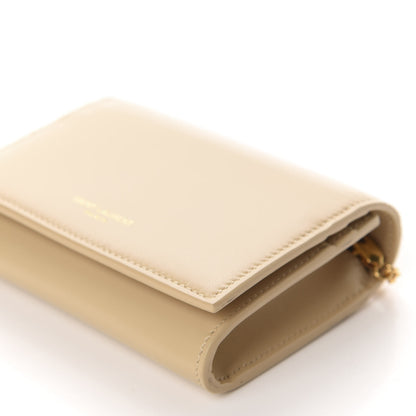 Saint Laurent Calfskin Monogram Chain Card Case Ivory Natural 8 of 11