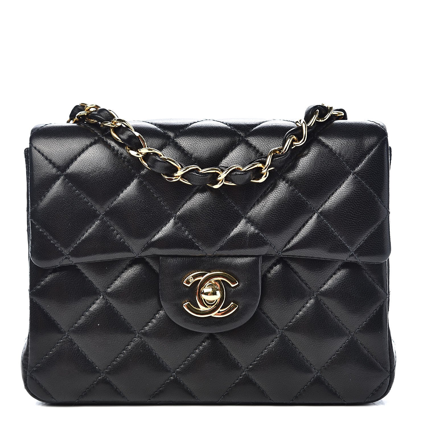 Chanel Lambskin Quilted Mini Square Flap Black 1 of 13