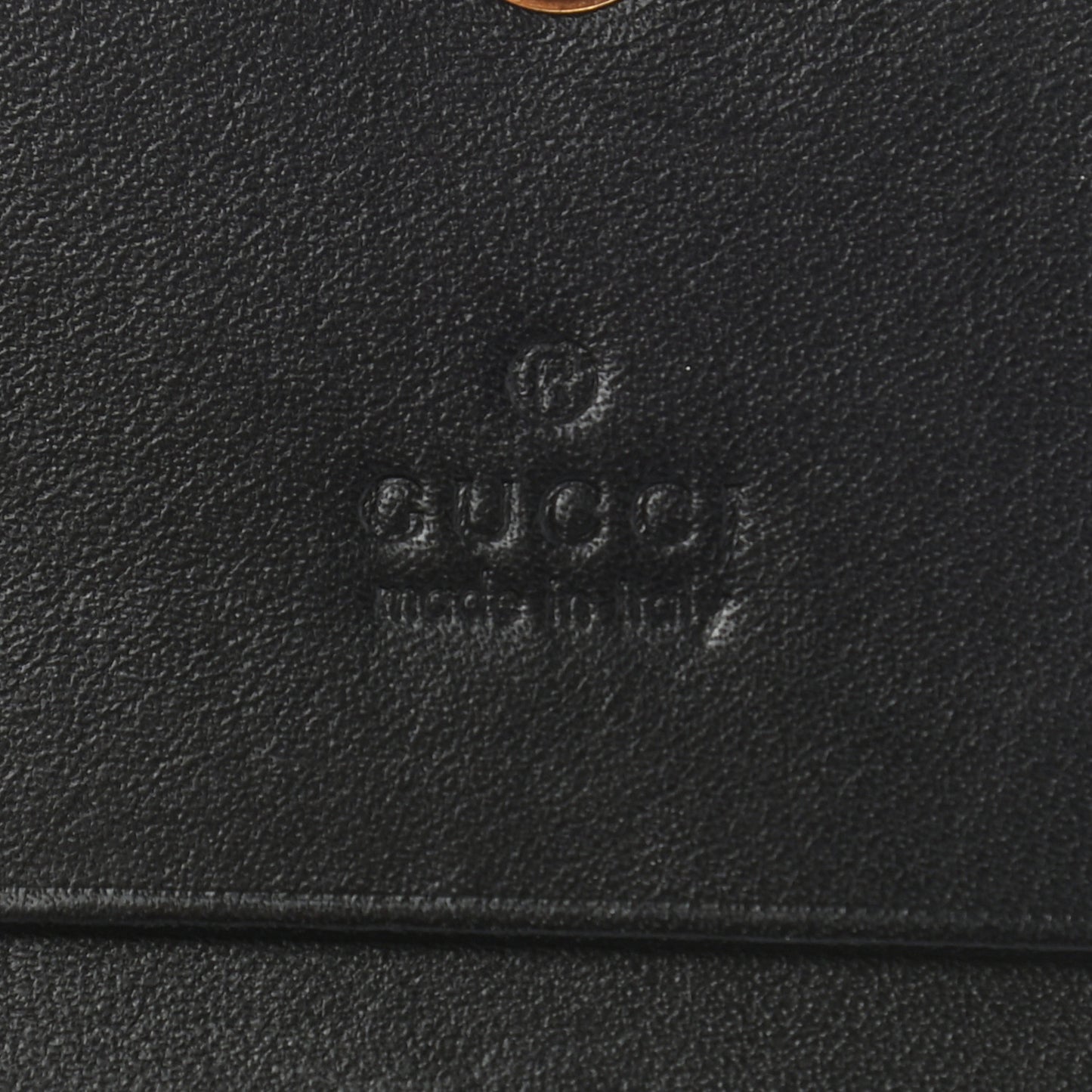 Calfskin Matelasse Cicada Stud GG Marmont Card Case Wallet Black