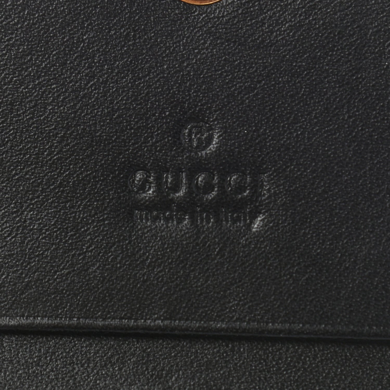 Gucci Calfskin Matelasse Cicada Stud GG Marmont Card Case Wallet Black 6 of 8