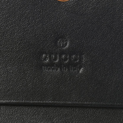 Gucci Calfskin Matelasse Cicada Stud GG Marmont Card Case Wallet Black 6 of 8