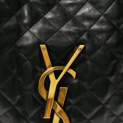 Saint Laurent Lambskin Quilted Maxi Icare Shopping Tote Black 9 of 11
