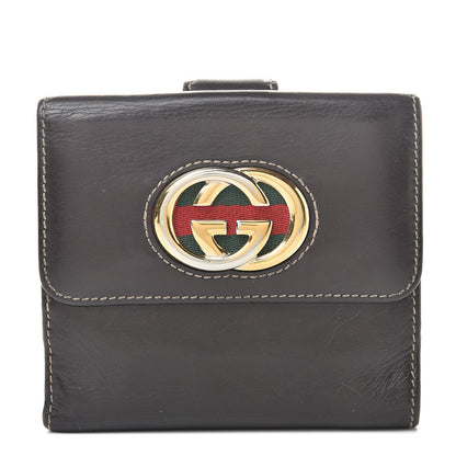 Gucci Calfskin Compact Britt Wallet Dark Brown 1 of 17