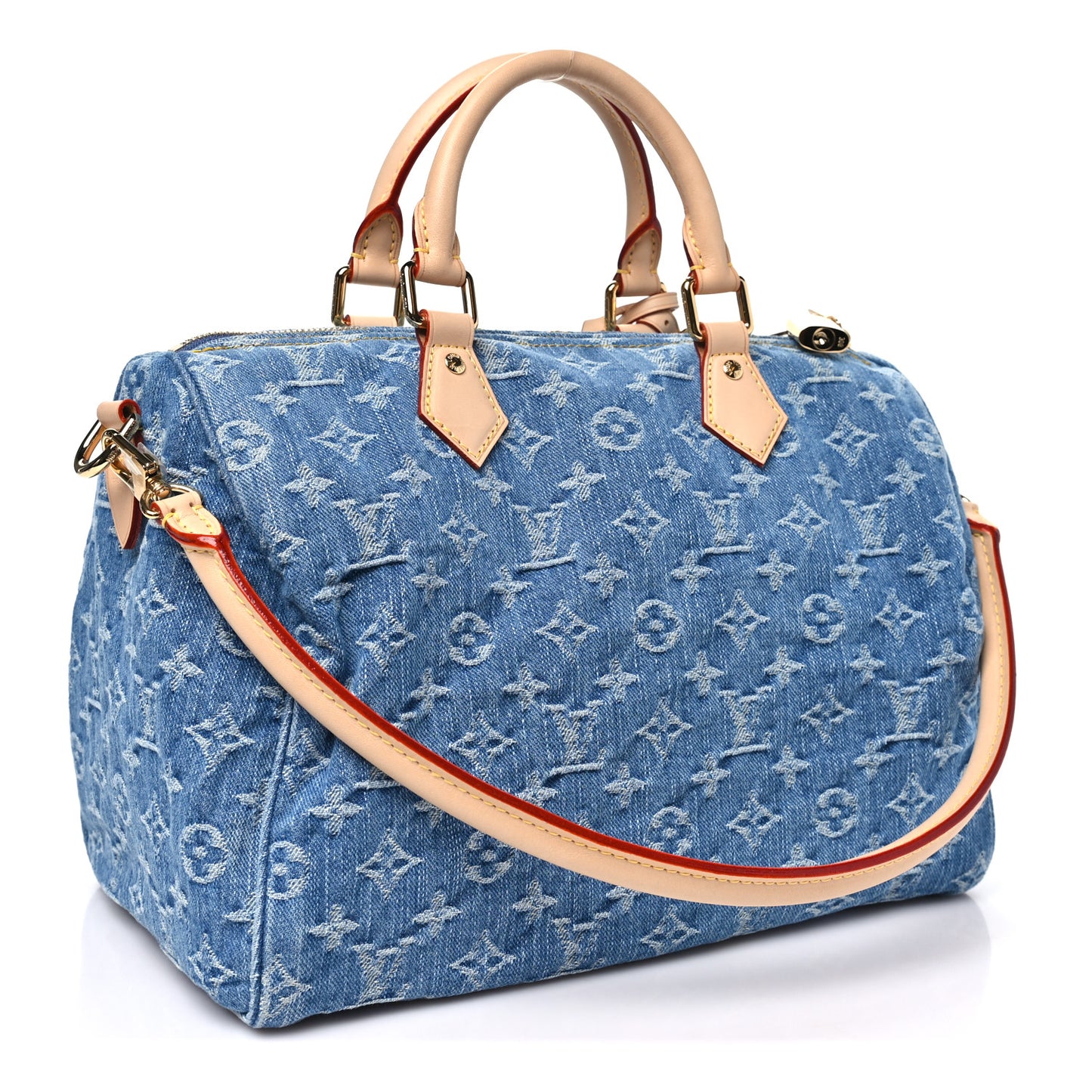 Monogram Denim Speedy Soft 30 Blue