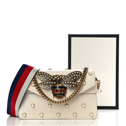 Gucci Nappa Pearl Studded Mini Queen Margaret Broadway Shoulder Bag Mystic White 12 of 12