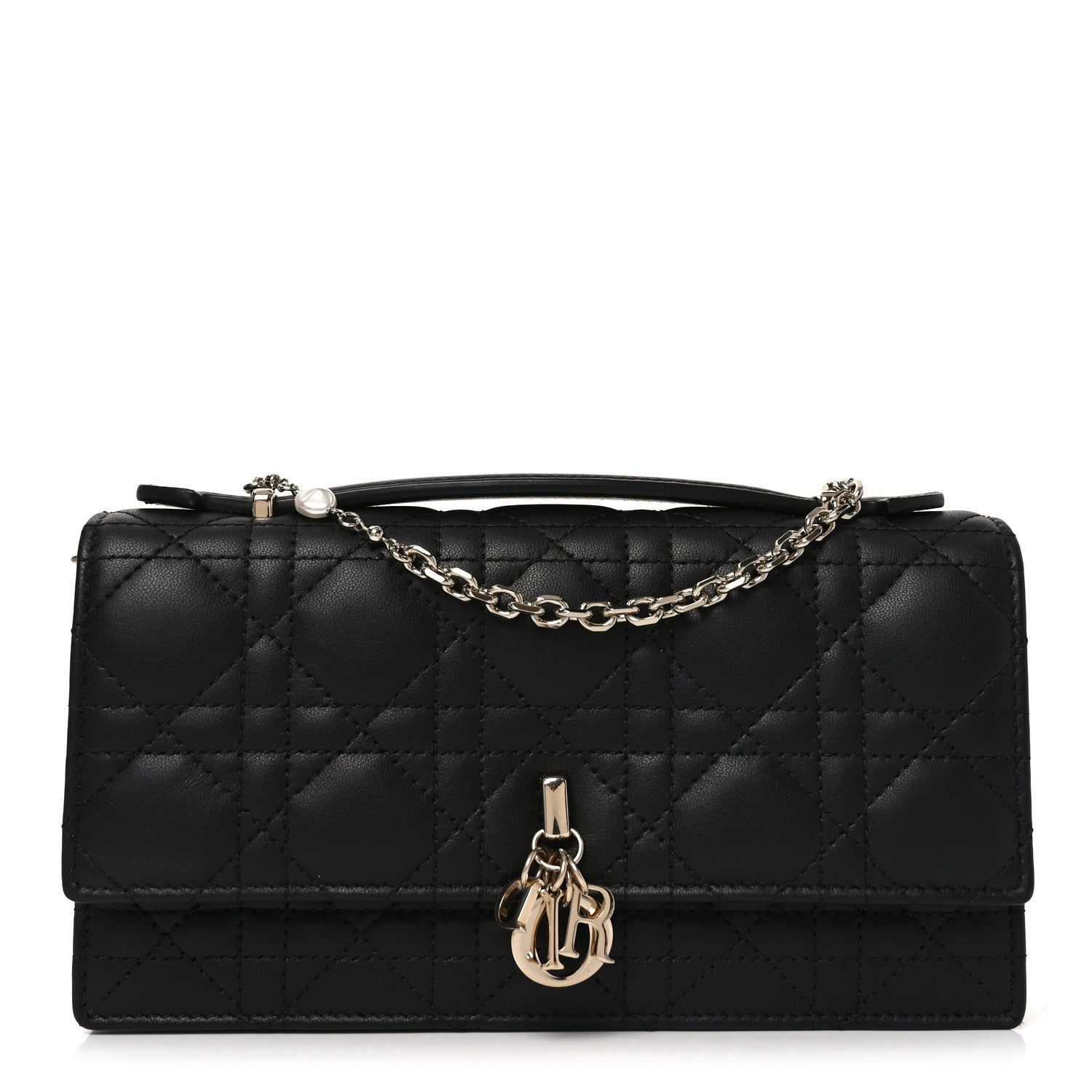Christian Dior Lambskin Cannage Lady Dior Phone Pouch Black 1 of 9
