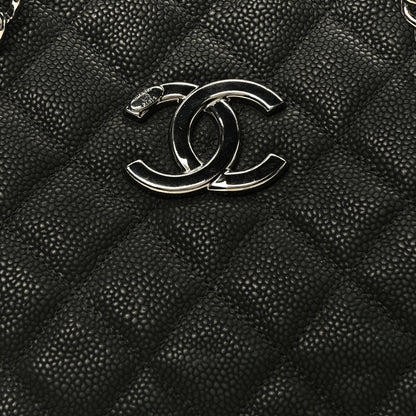 Chanel Iridescent Caviar Quilted Lady Pearly Tote Black 8 of 10