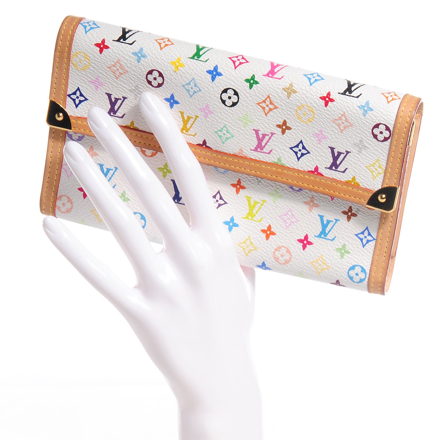 Louis Vuitton Monogram Multicolor Porte Tresor International Wallet White 2 of 7